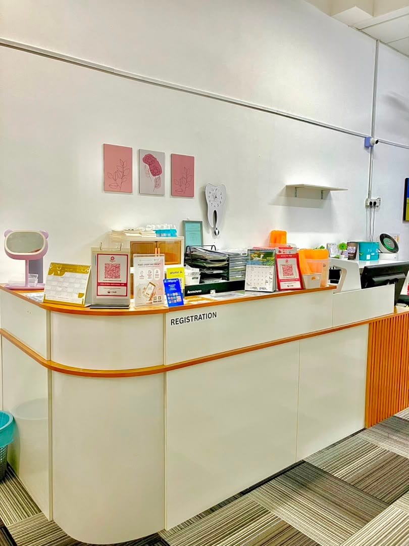 Registration counter at Klinik Pergigian Luna Putrajaya